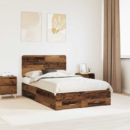 Bed Frame with Headboard Old Wood 120 x 190 cm Engineered Wood