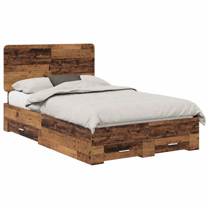 Bed Frame with Headboard Old Wood 120 x 190 cm Engineered Wood