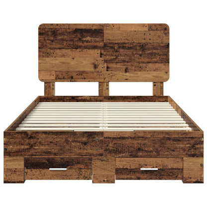 Bed Frame with Headboard Old Wood 120 x 190 cm Engineered Wood