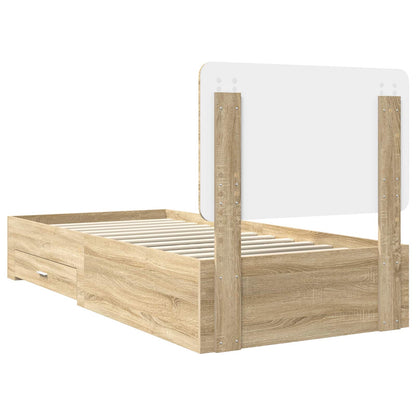 Bed Frame with Drawer Sonoma Oak 100 x 200 cm Engineered Wood