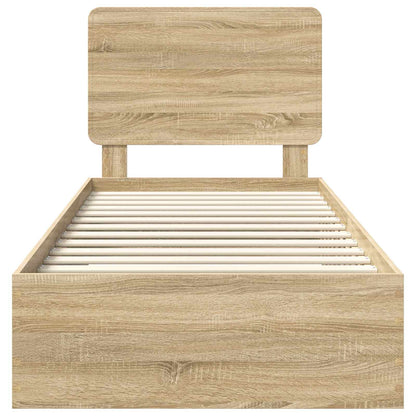 Bed Frame with Drawer Sonoma Oak 100 x 200 cm Engineered Wood
