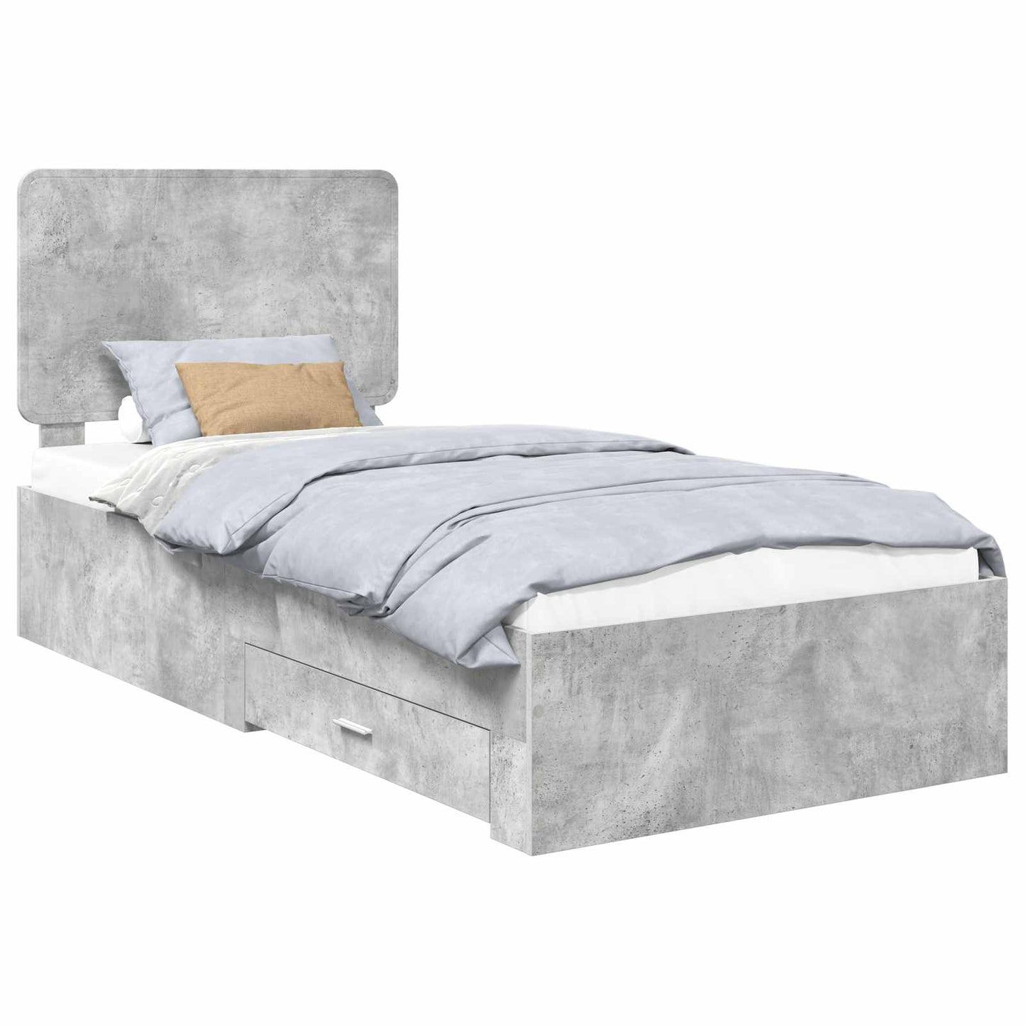 Bed Frame Concrete Grey 100 x 200 cm Engineered Wood