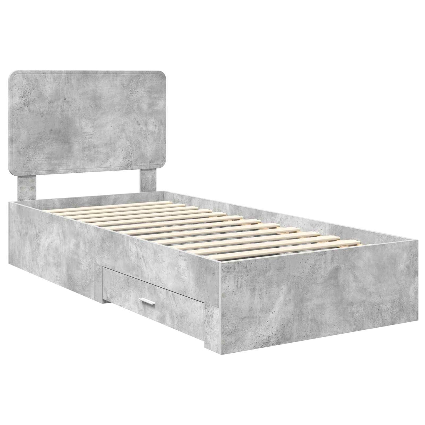 Bed Frame Concrete Grey 100 x 200 cm Engineered Wood