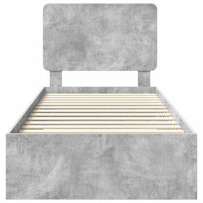 Bed Frame Concrete Grey 100 x 200 cm Engineered Wood