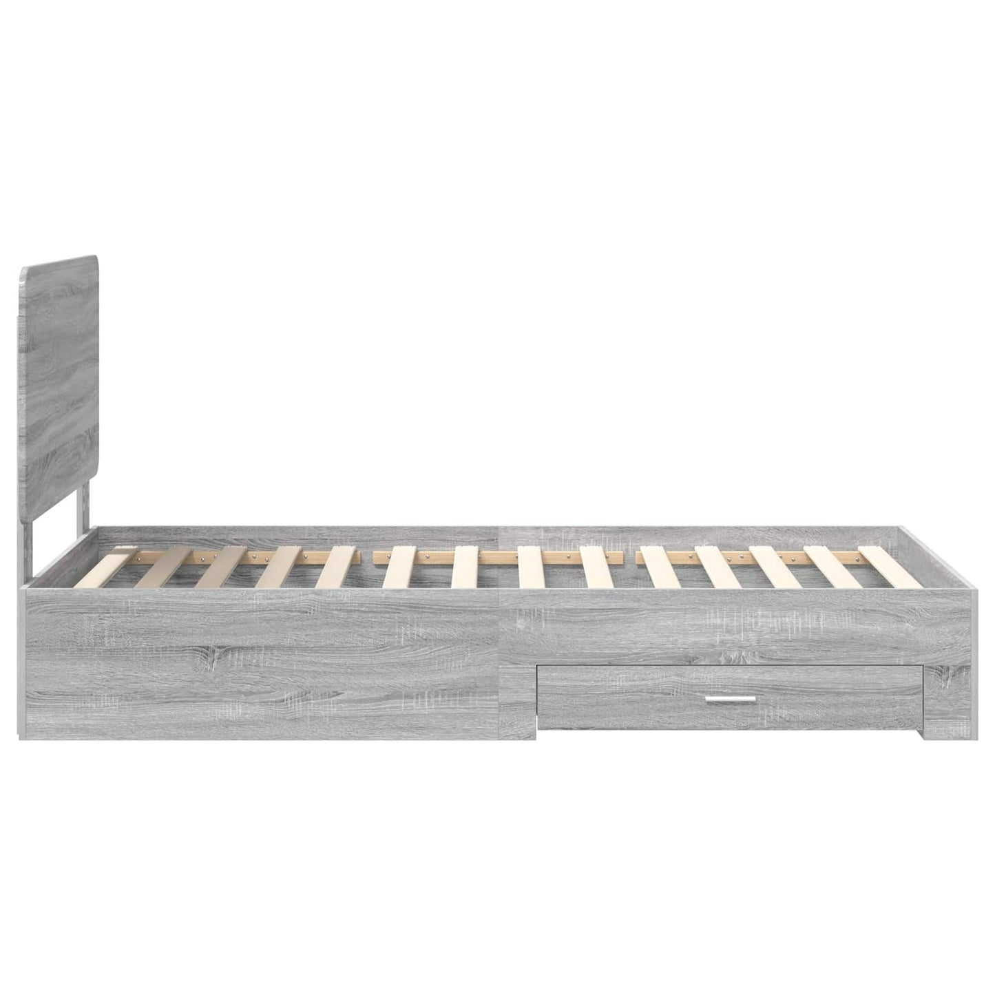 Bed Frame with Drawer Grey Sonoma 100 x 200 cm Engineered Wood