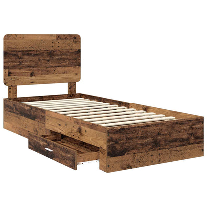 Bed Frame with Headboard Old Wood 100 x 200 cm Engineered Wood