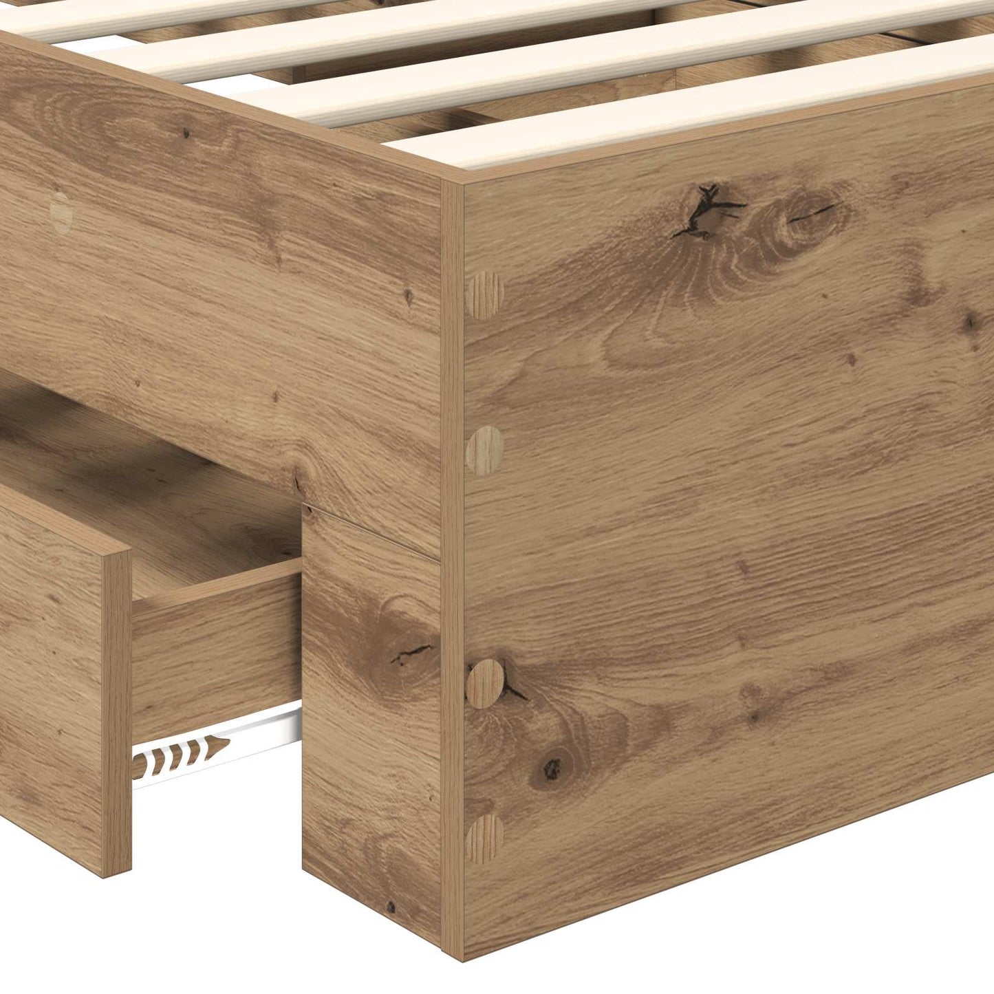 Bed Frame with Drawer Artisan Oak 100 x 200 cm Engineered Wood
