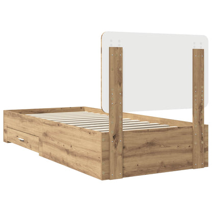 Bed Frame with Drawer Artisan Oak 100 x 200 cm Engineered Wood