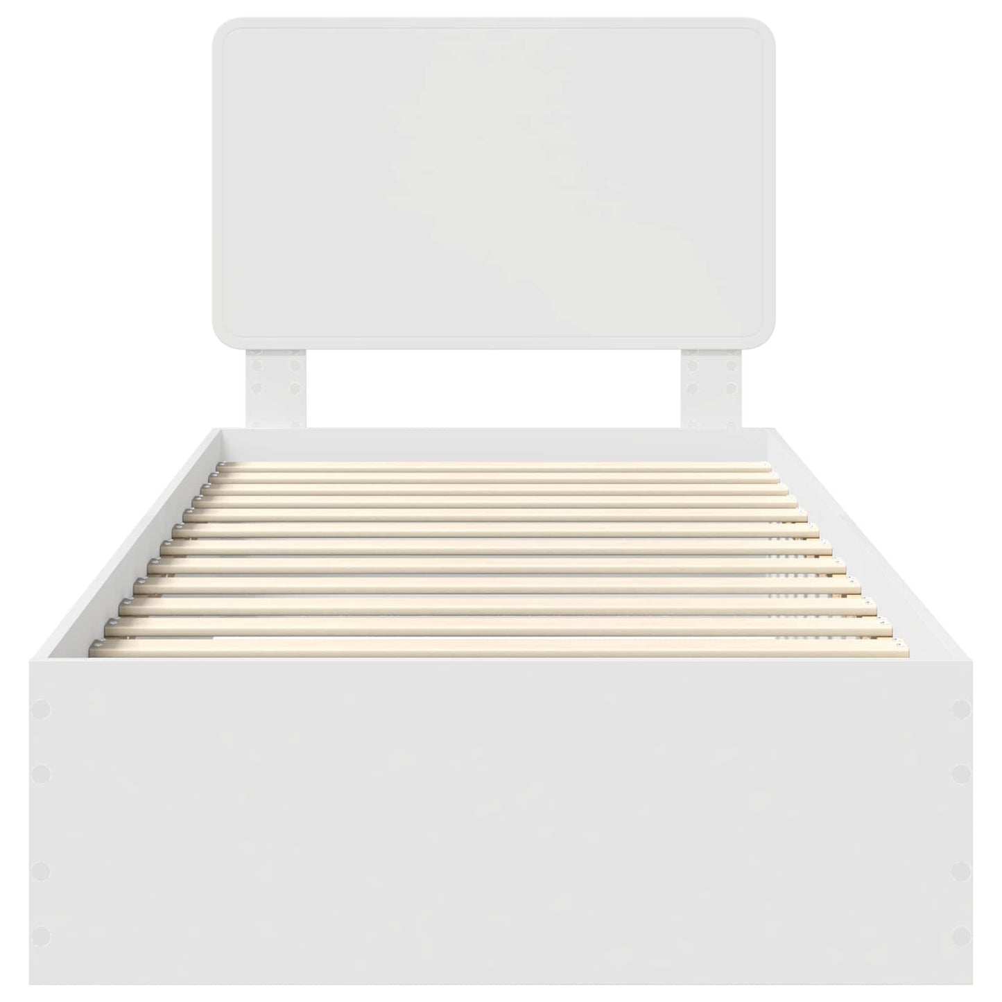 Bed Frame with Headboard White 90 x 200 cm Engineered Wood