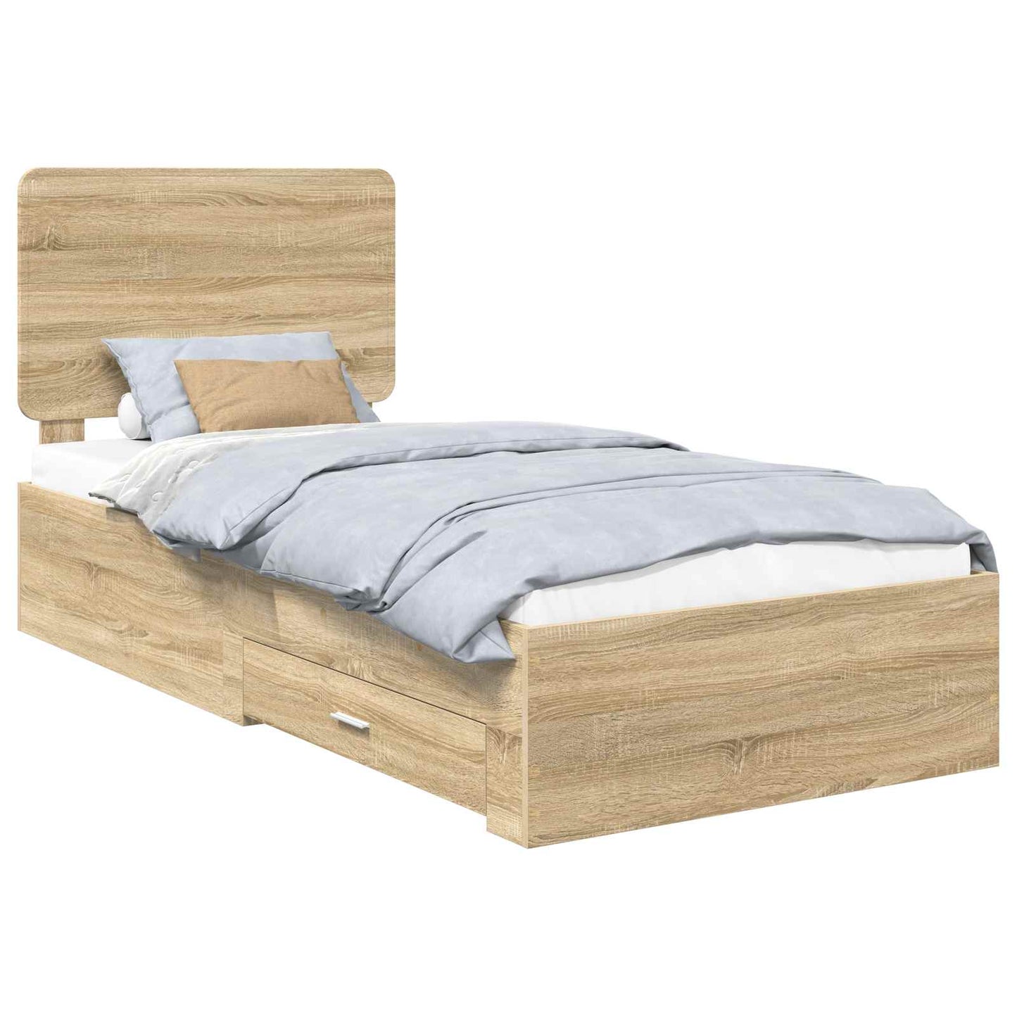 Bed Frame with Headboard Sonoma Oak 90 x 200 cm Engineered Wood