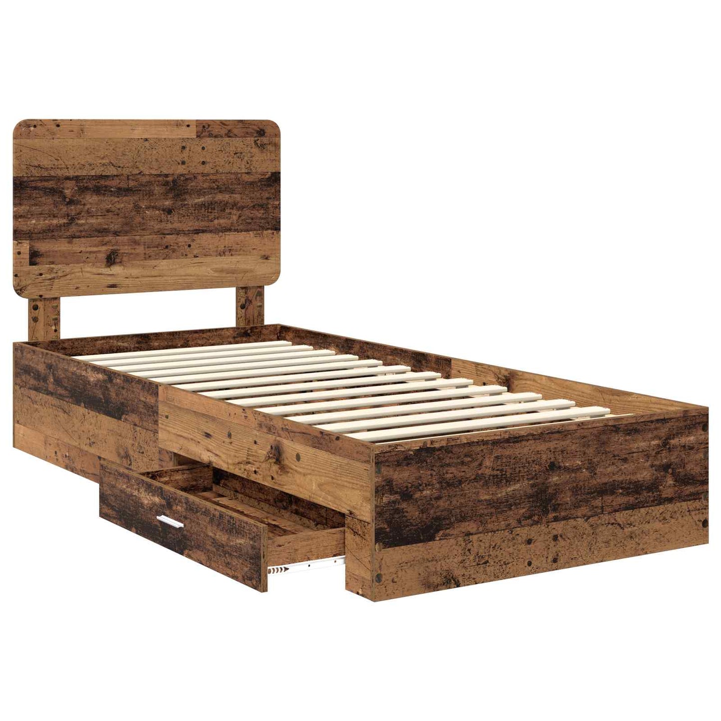 Bed Frame with Headboard Old Wood 90 x 200 cm Engineered Wood
