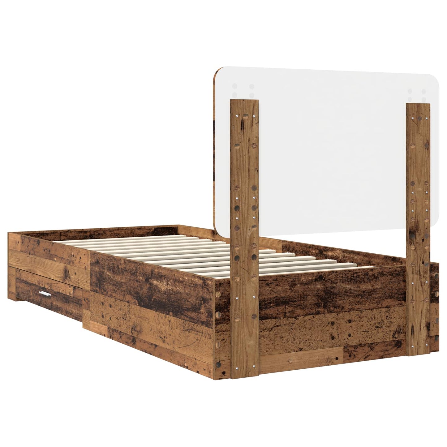 Bed Frame with Headboard Old Wood 90 x 200 cm Engineered Wood