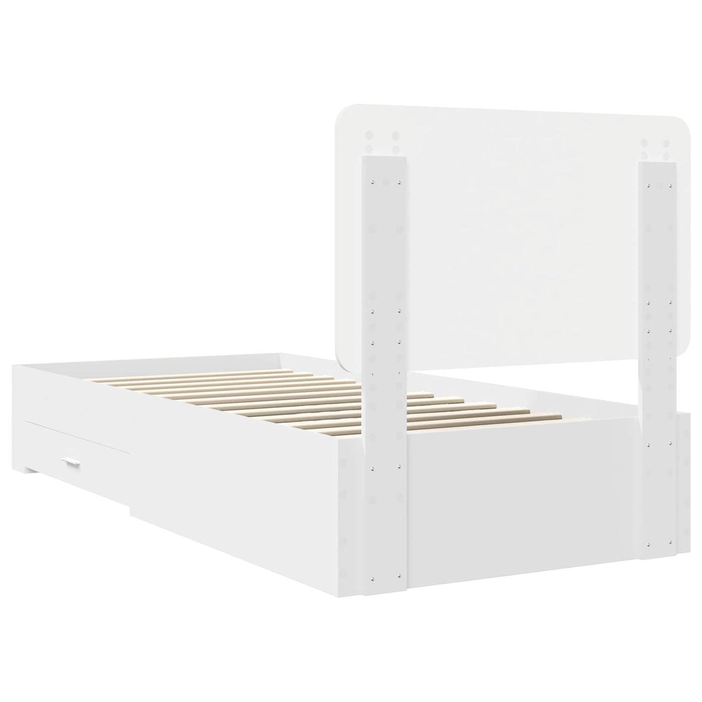 Bed Frame with Headboard White 90 x 190 cm Engineered Wood