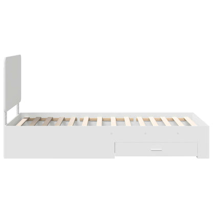 Bed Frame with Headboard White 90 x 190 cm Engineered Wood
