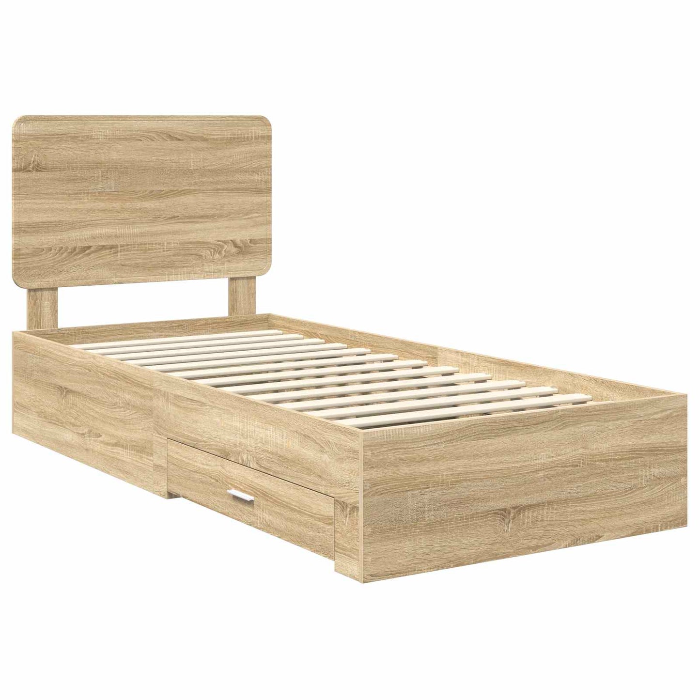 Bed Frame with Headboard Sonoma Oak 90 x 190 cm Engineered Wood