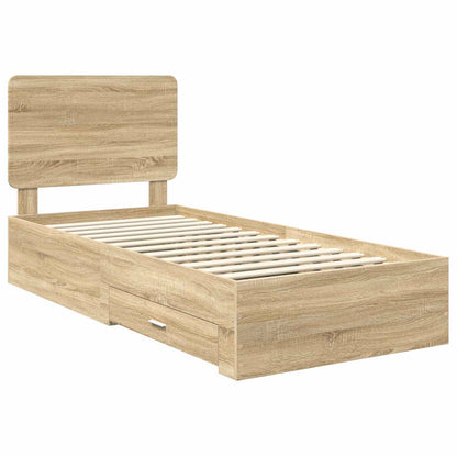 Bed Frame with Headboard Sonoma Oak 90 x 190 cm Engineered Wood