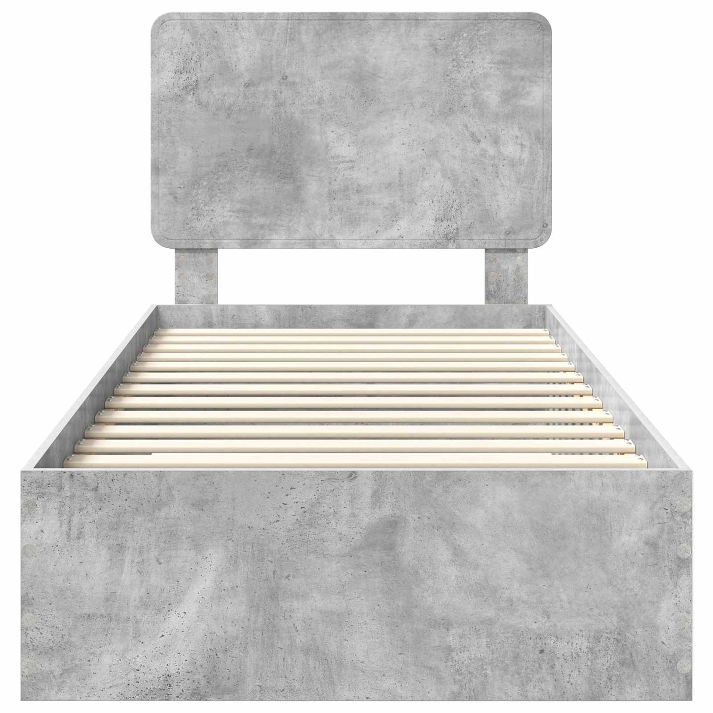 Bed Frame with Drawer Concrete Grey 90 x 190 cm Engineered Wood