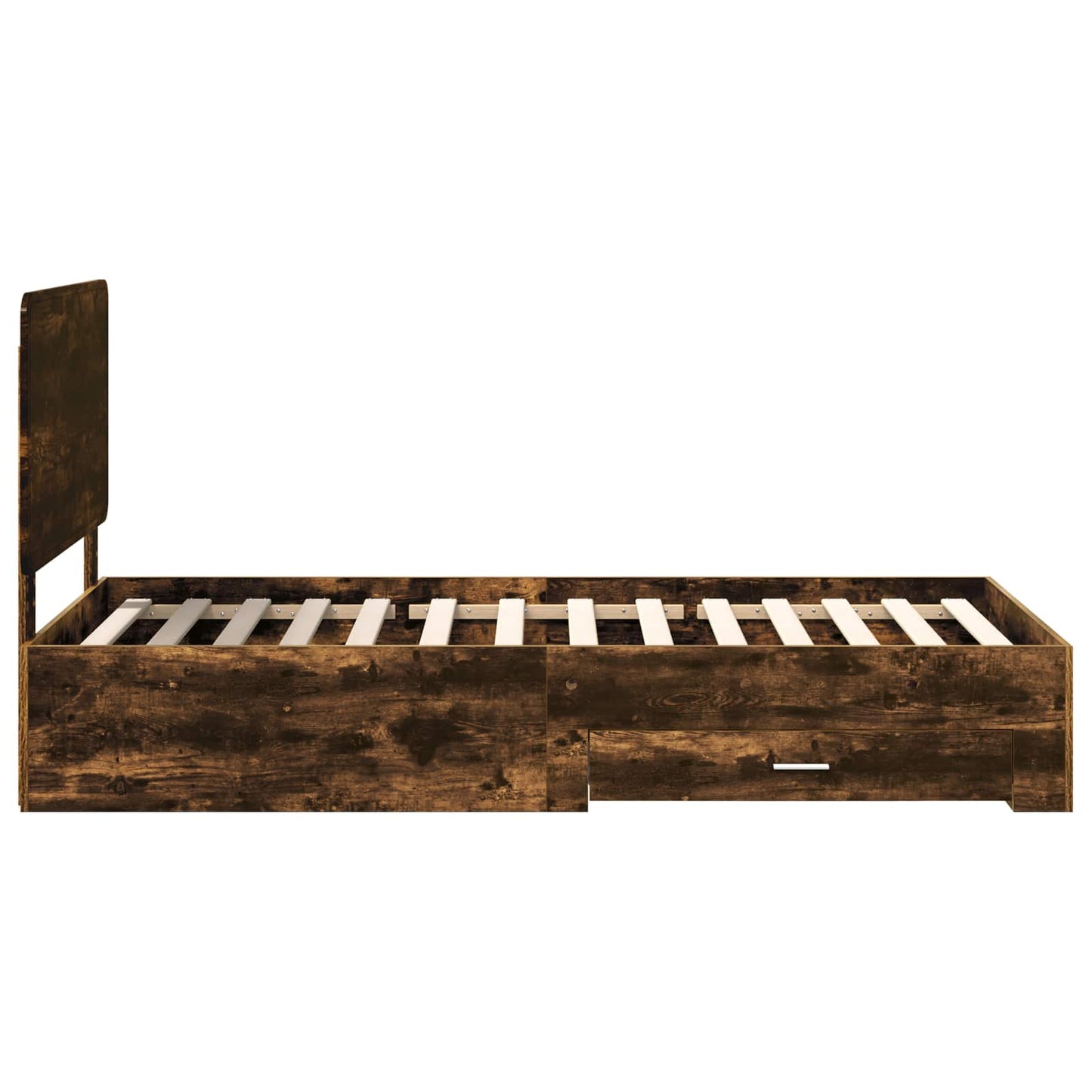 Bed Frame with Headboard Smoked Oak 90 x 190 cm Engineered Wood