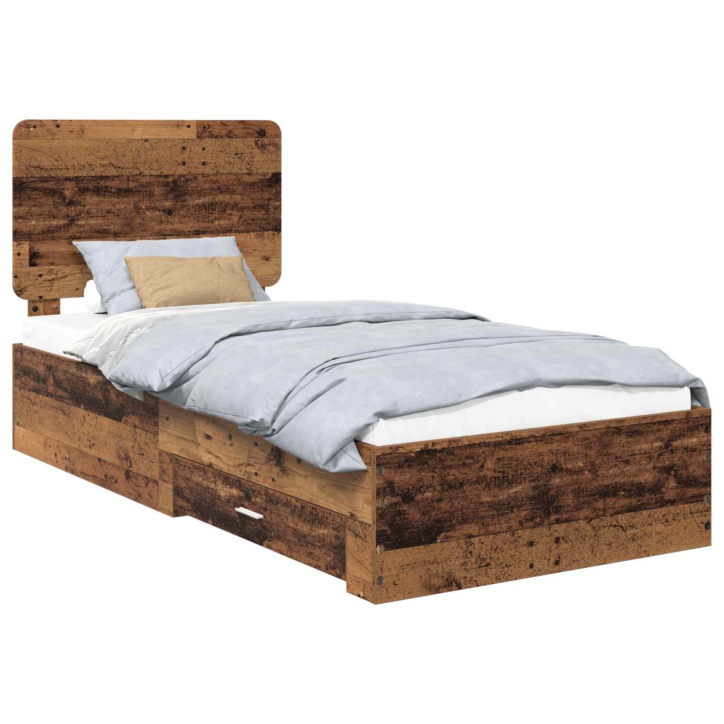 Bed Frame with Headboard Old Wood 90 x 190 cm Engineered Wood