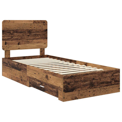 Bed Frame with Headboard Old Wood 90 x 190 cm Engineered Wood