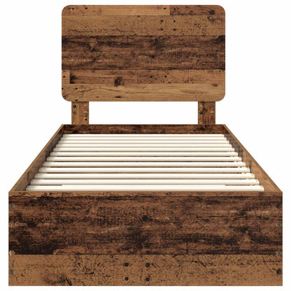 Bed Frame with Headboard Old Wood 90 x 190 cm Engineered Wood