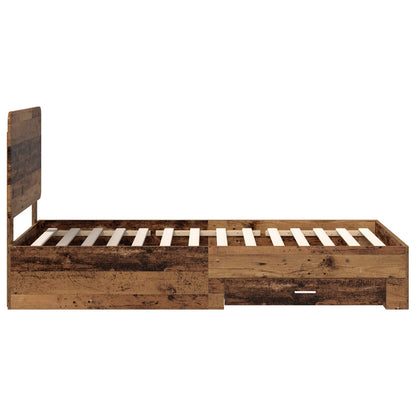Bed Frame with Headboard Old Wood 90 x 190 cm Engineered Wood