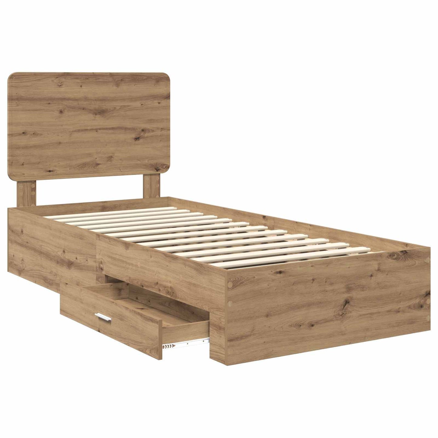 Bed Frame with Drawer Artisan Oak 90 x 190 cm Engineered Wood