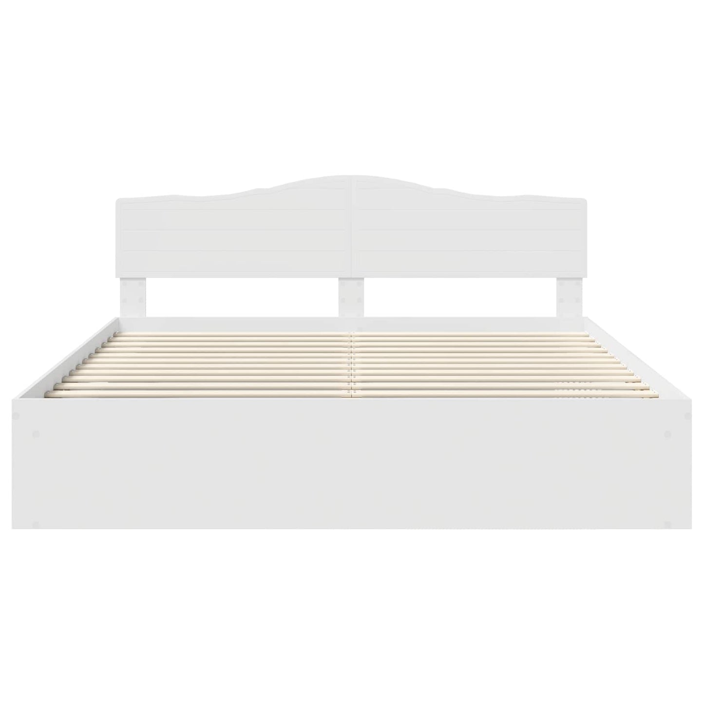 Bed Frame with Headboard White 200 x 200 cm Solid Pine Wood