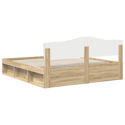 Bed Frame with Headboard Sonoma 200 x 200 cm Solid Pine Wood