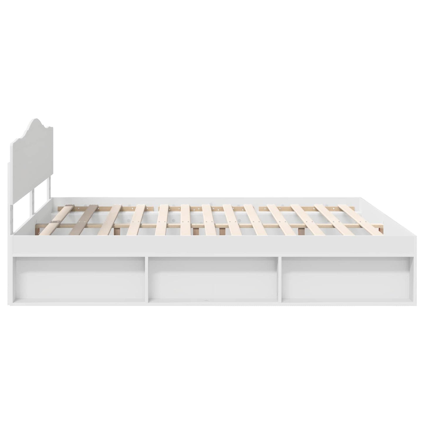 Bed Frame with Headboard White 180 x 200 cm Solid Pine Wood