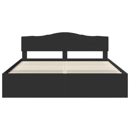 Bed Frame with Headboard Black 180 x 200 cm Solid Pine Wood