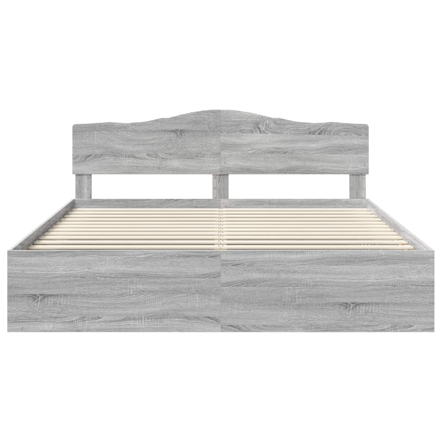 Bed Frame Grey Sonoma 180 x 200 cm Solid Pine Wood