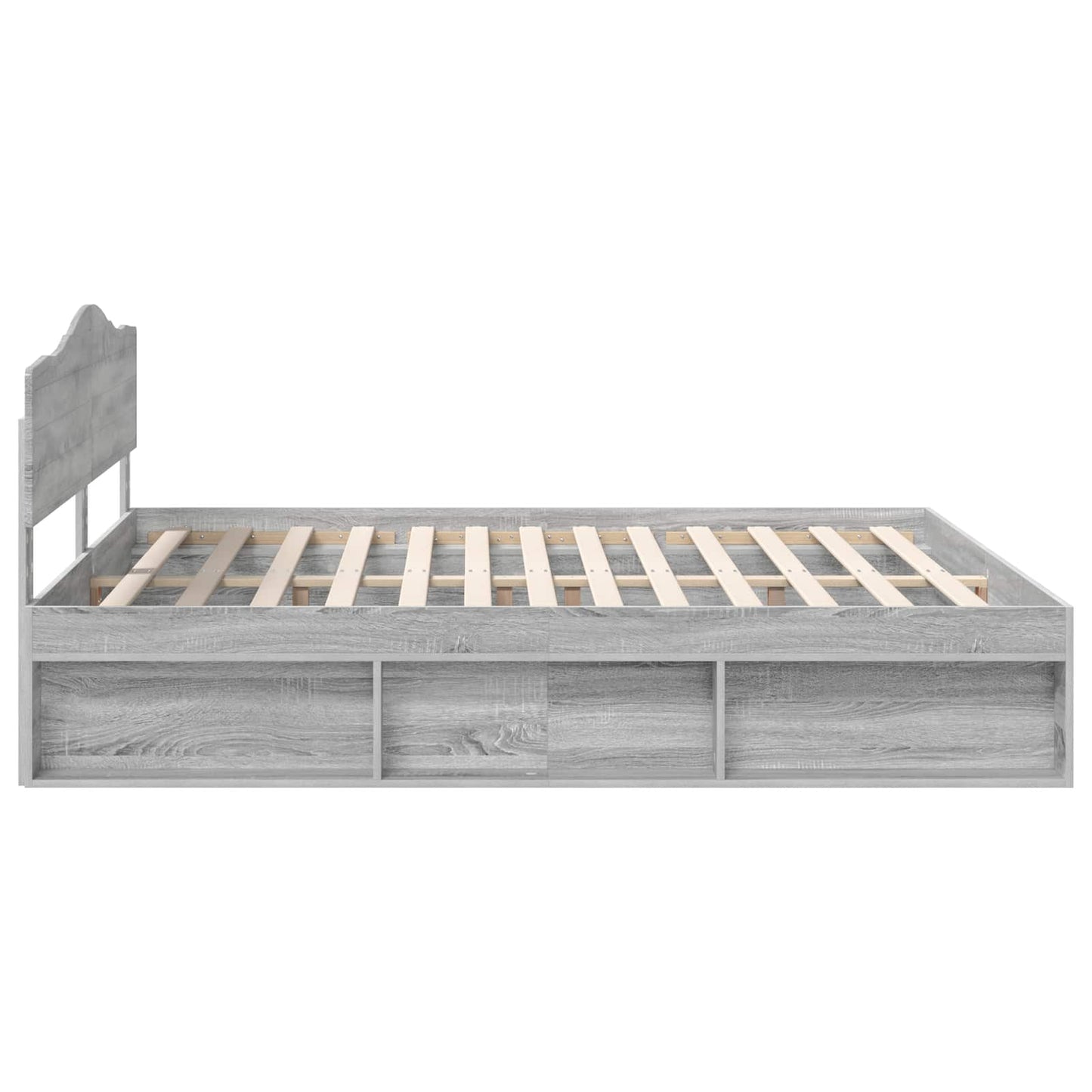 Bed Frame Grey Sonoma 180 x 200 cm Solid Pine Wood