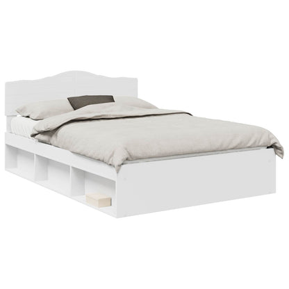 Bed Frame with Headboard White 160 x 200 cm Solid Pine Wood