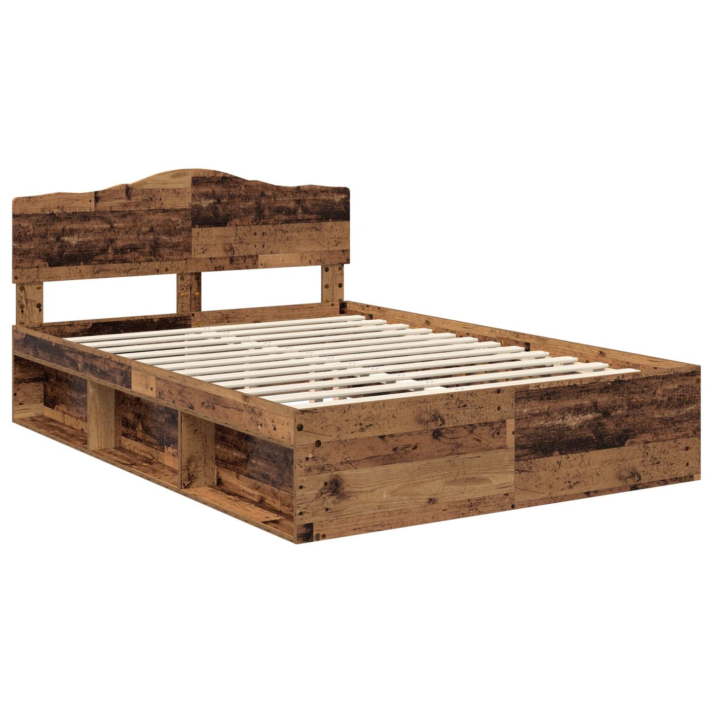 Bed Frame with Headboard Old Wood 160 x 200 cm Solid Pine Wood