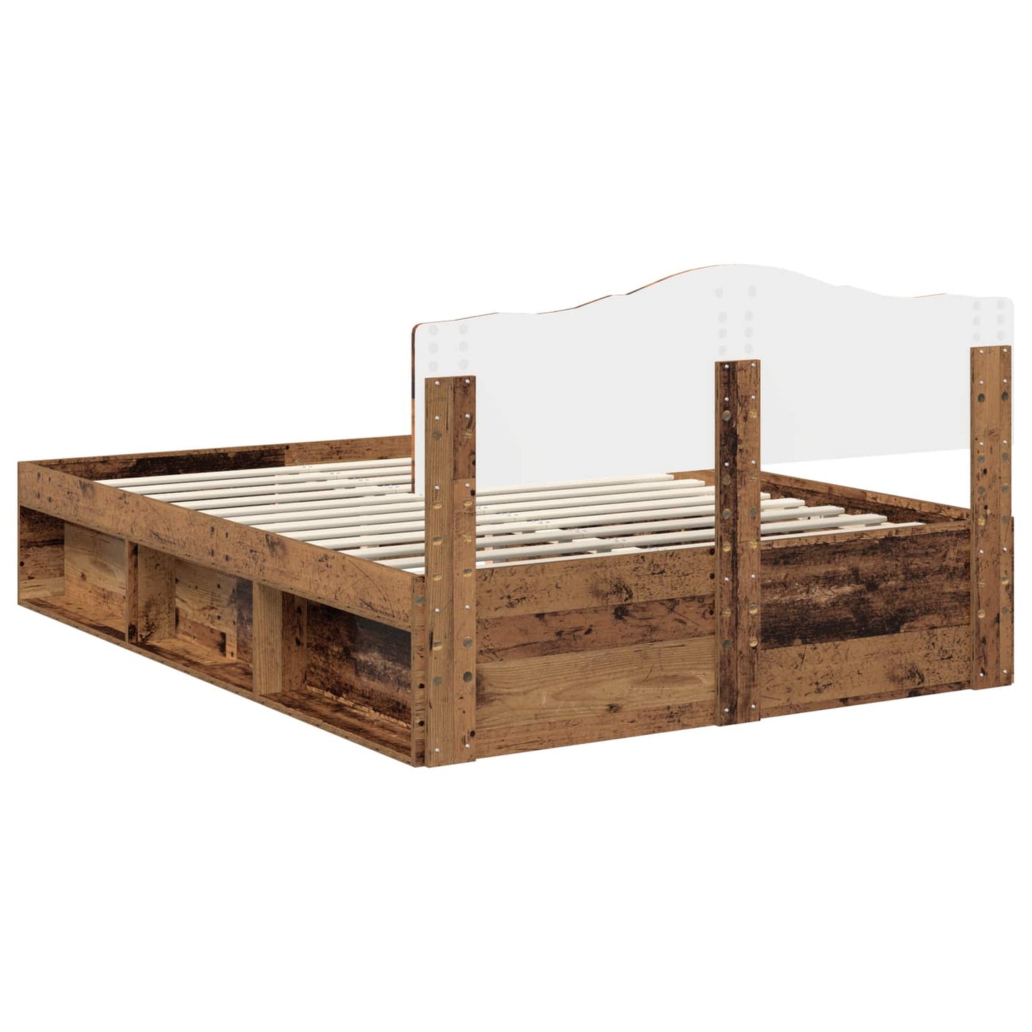 Bed Frame with Headboard Old Wood 160 x 200 cm Solid Pine Wood