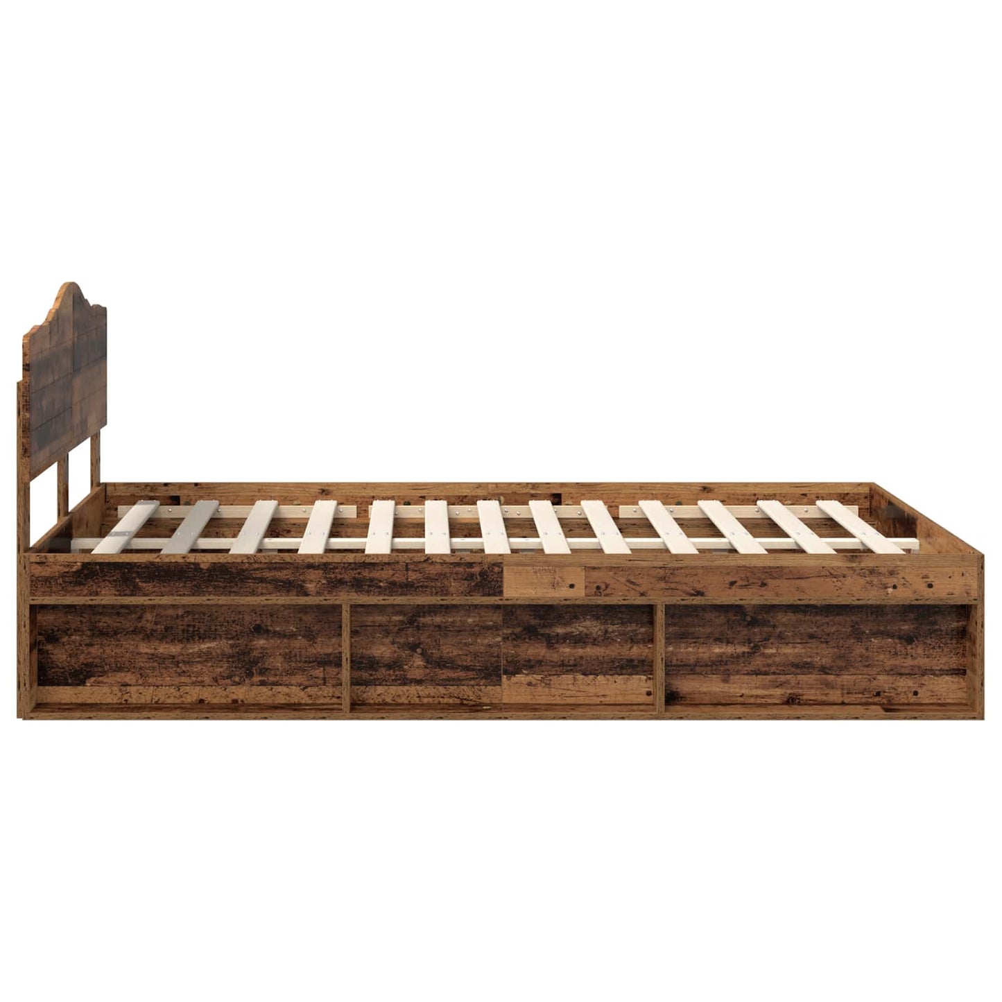 Bed Frame with Headboard Old Wood 150 x 200 cm Solid Pine Wood