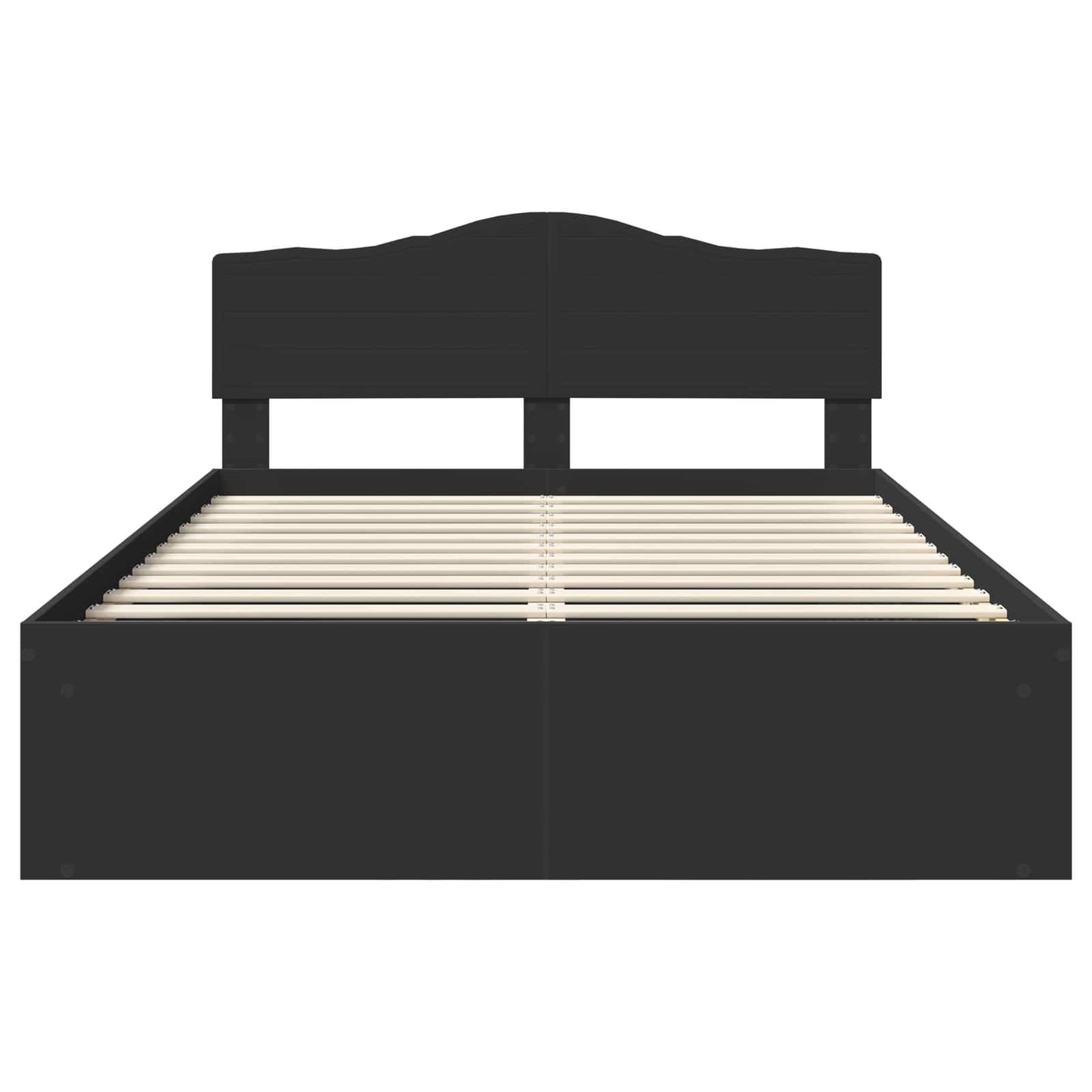 Bed Frame with Headboard Black 140 x 200 cm Solid Pine Wood