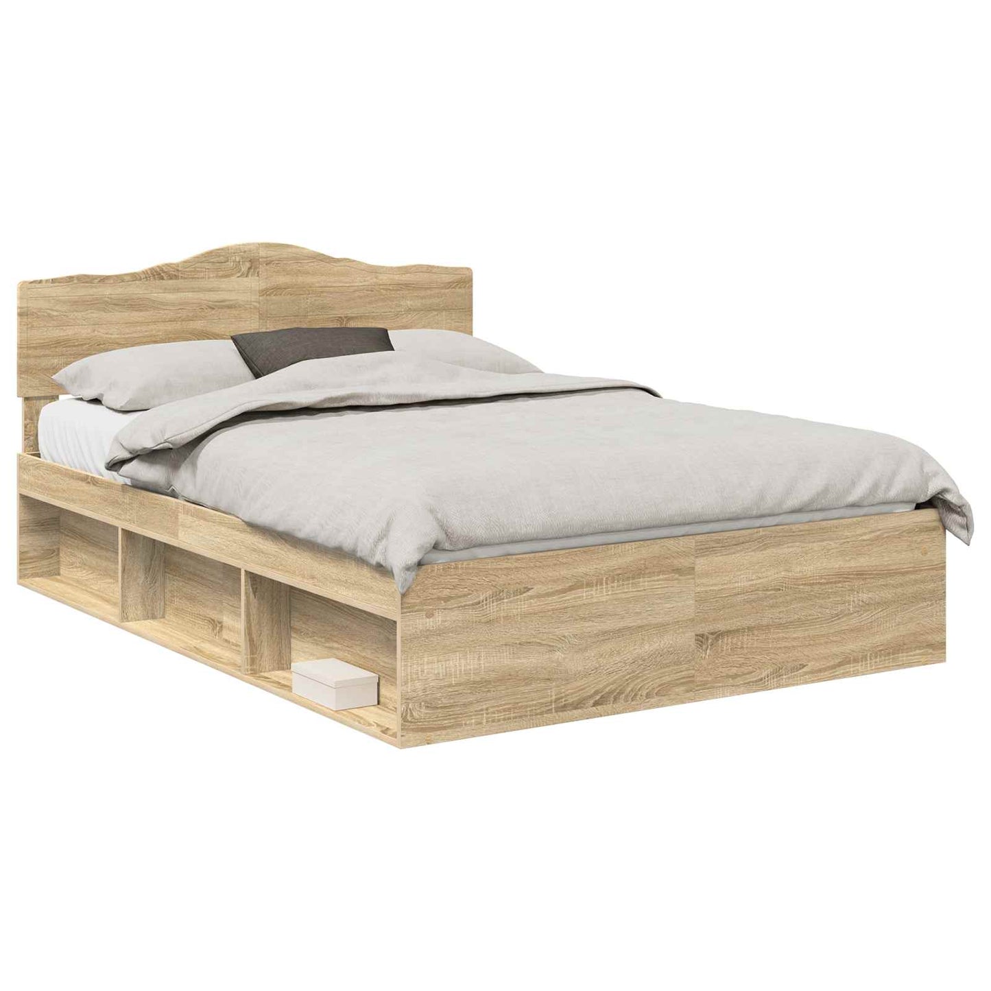 Bed Frame with Headboard Sonoma 140 x 200 cm Solid Pine Wood