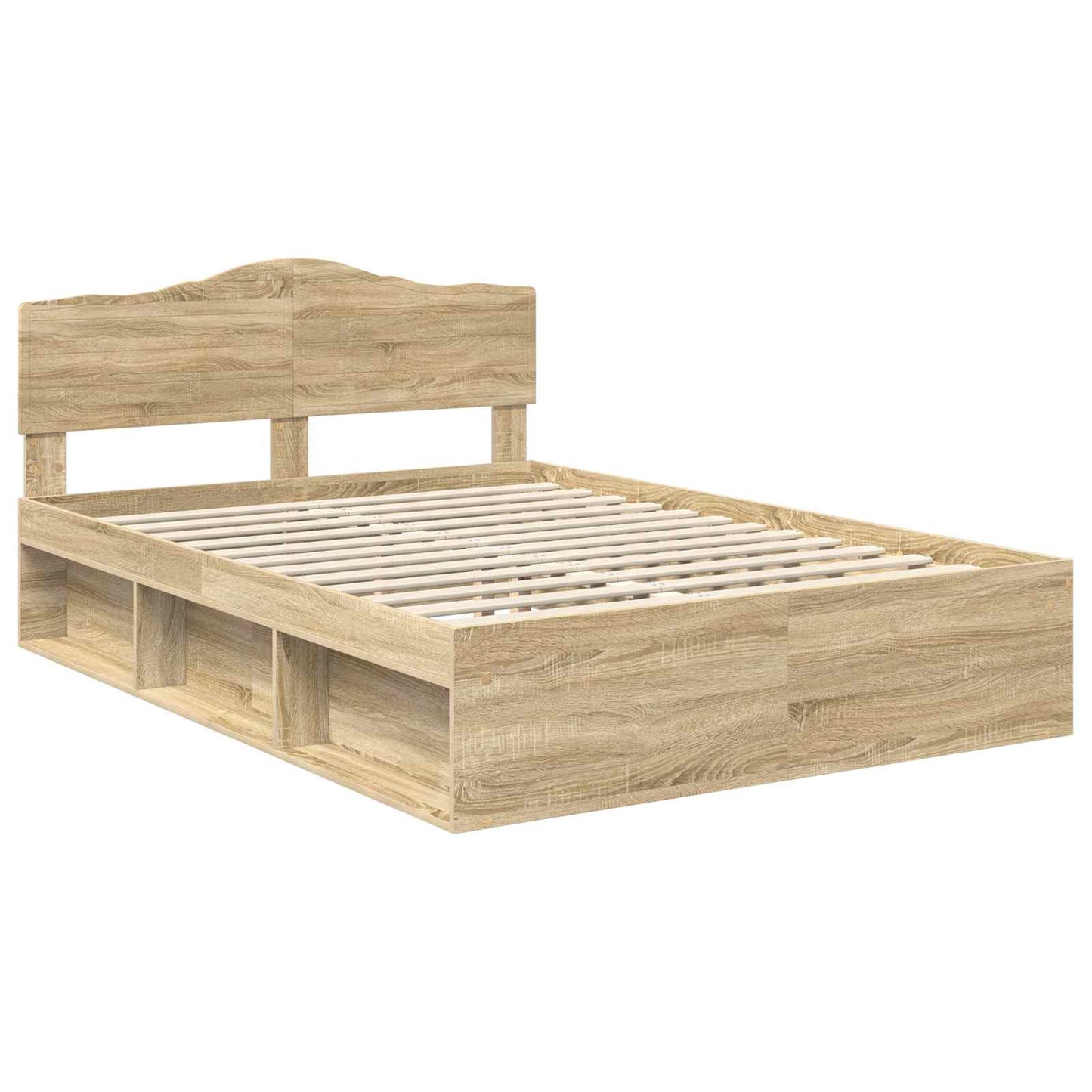 Bed Frame with Headboard Sonoma 140 x 200 cm Solid Pine Wood