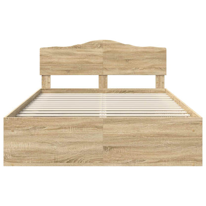 Bed Frame with Headboard Sonoma 140 x 200 cm Solid Pine Wood