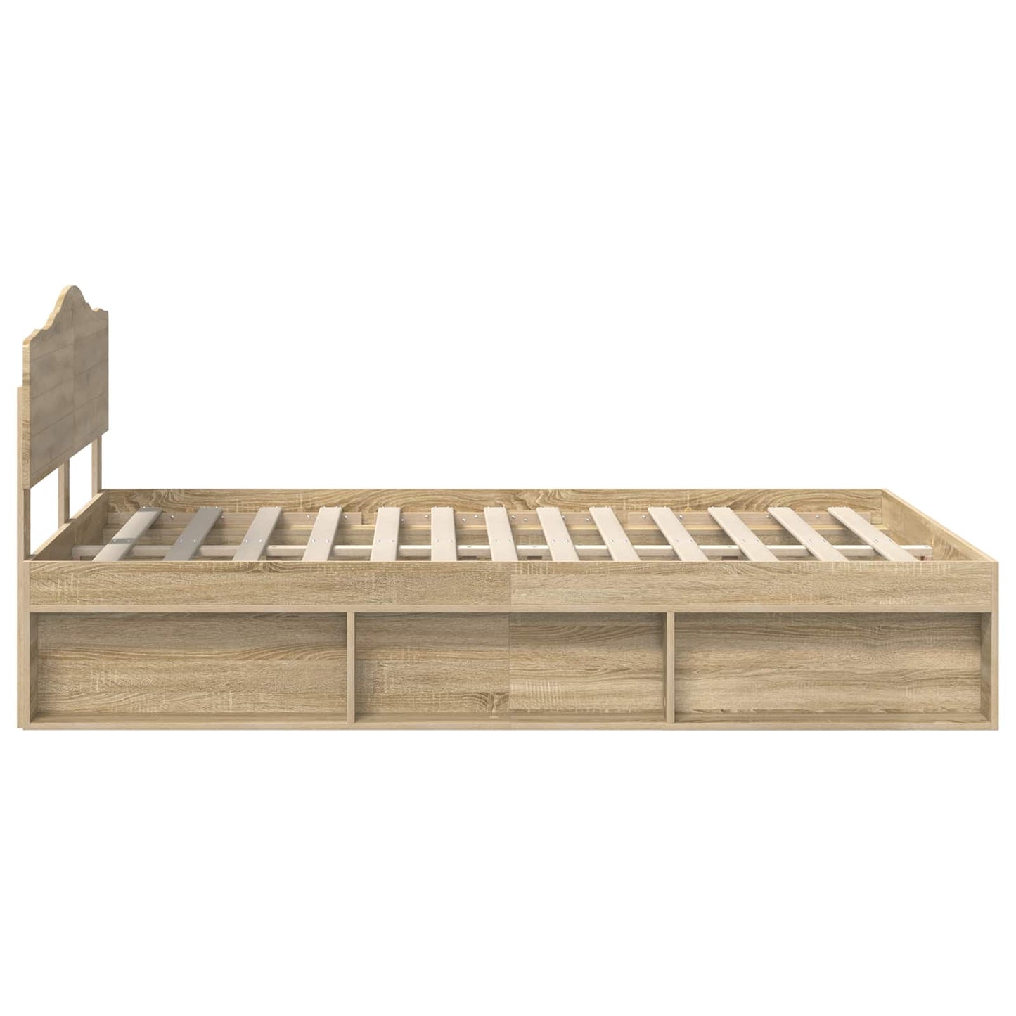 Bed Frame with Headboard Sonoma 140 x 200 cm Solid Pine Wood