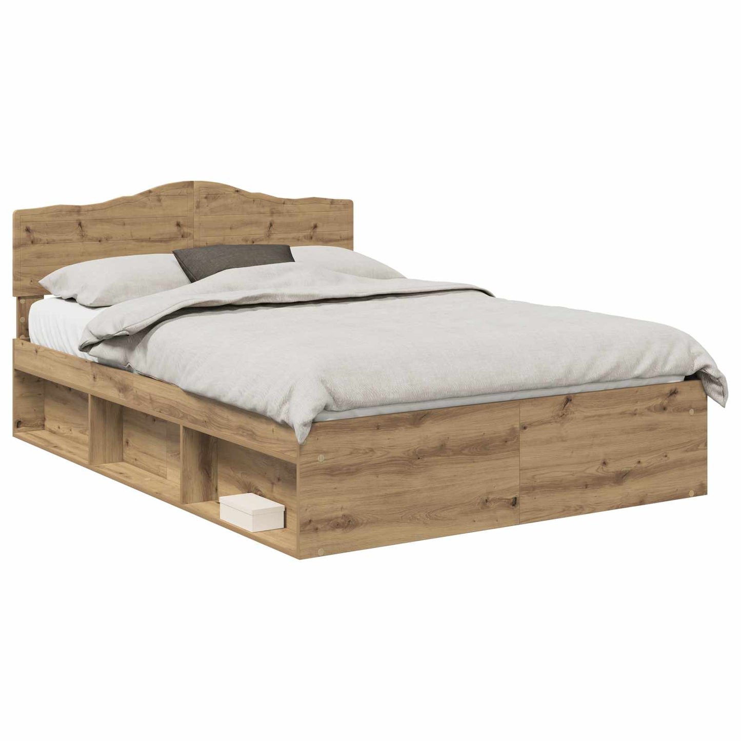 Bed Frame Artisian Oak 140 x 200 cm Solid Pine Wood