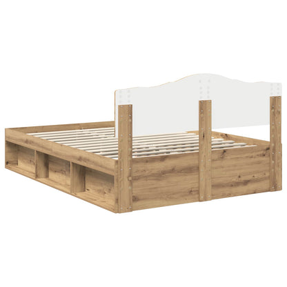 Bed Frame Artisian Oak 140 x 200 cm Solid Pine Wood