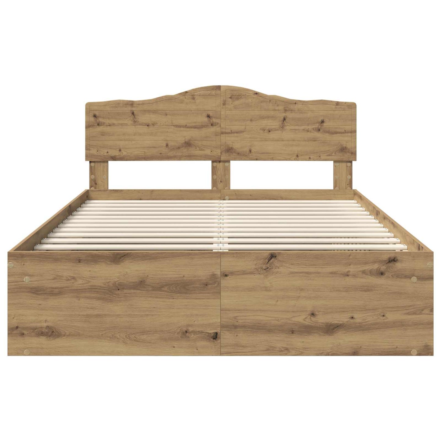 Bed Frame Artisian Oak 140 x 200 cm Solid Pine Wood