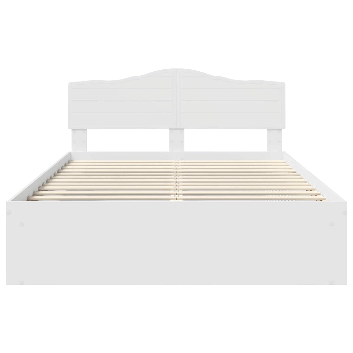Bed Frame with Headboard White 140 x 190 cm Solid Pine Wood