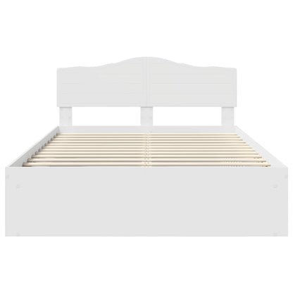 Bed Frame with Headboard White 140 x 190 cm Solid Pine Wood