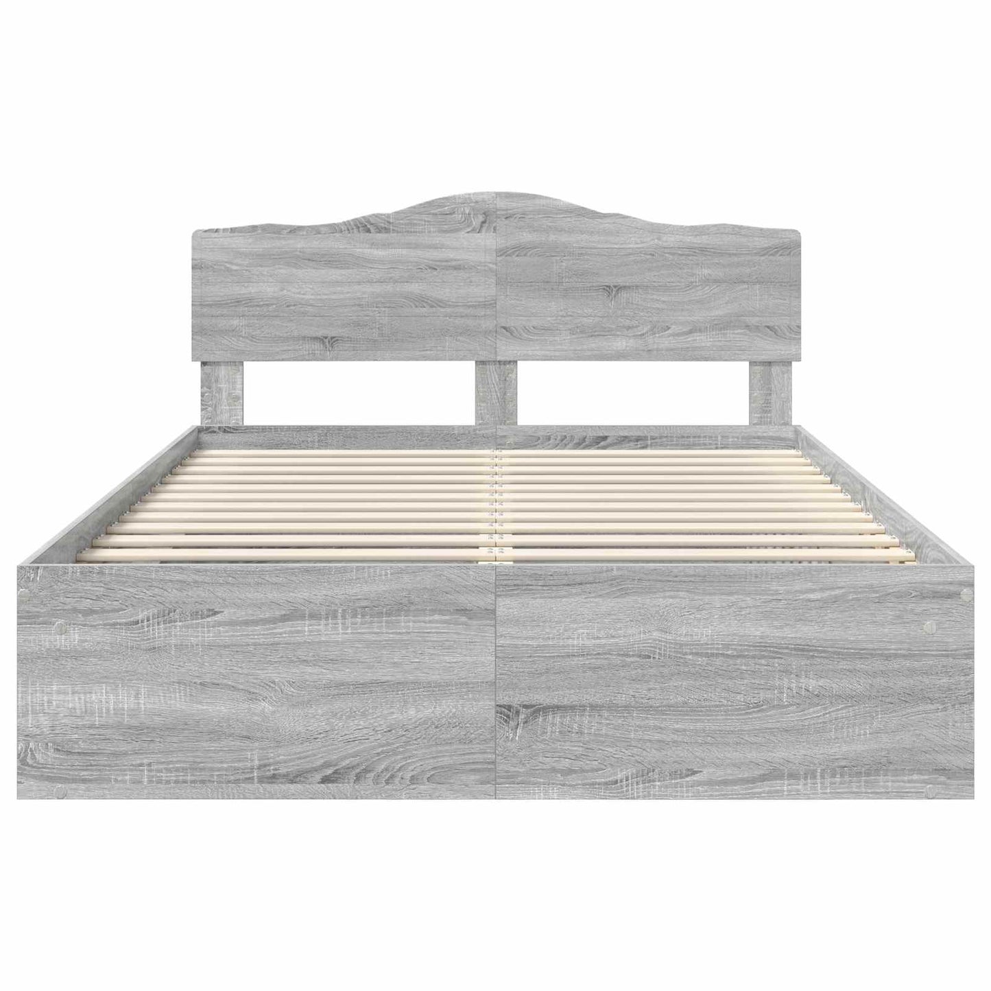 Bed Frame Grey Sonoma 140 x 190 cm Solid Pine Wood