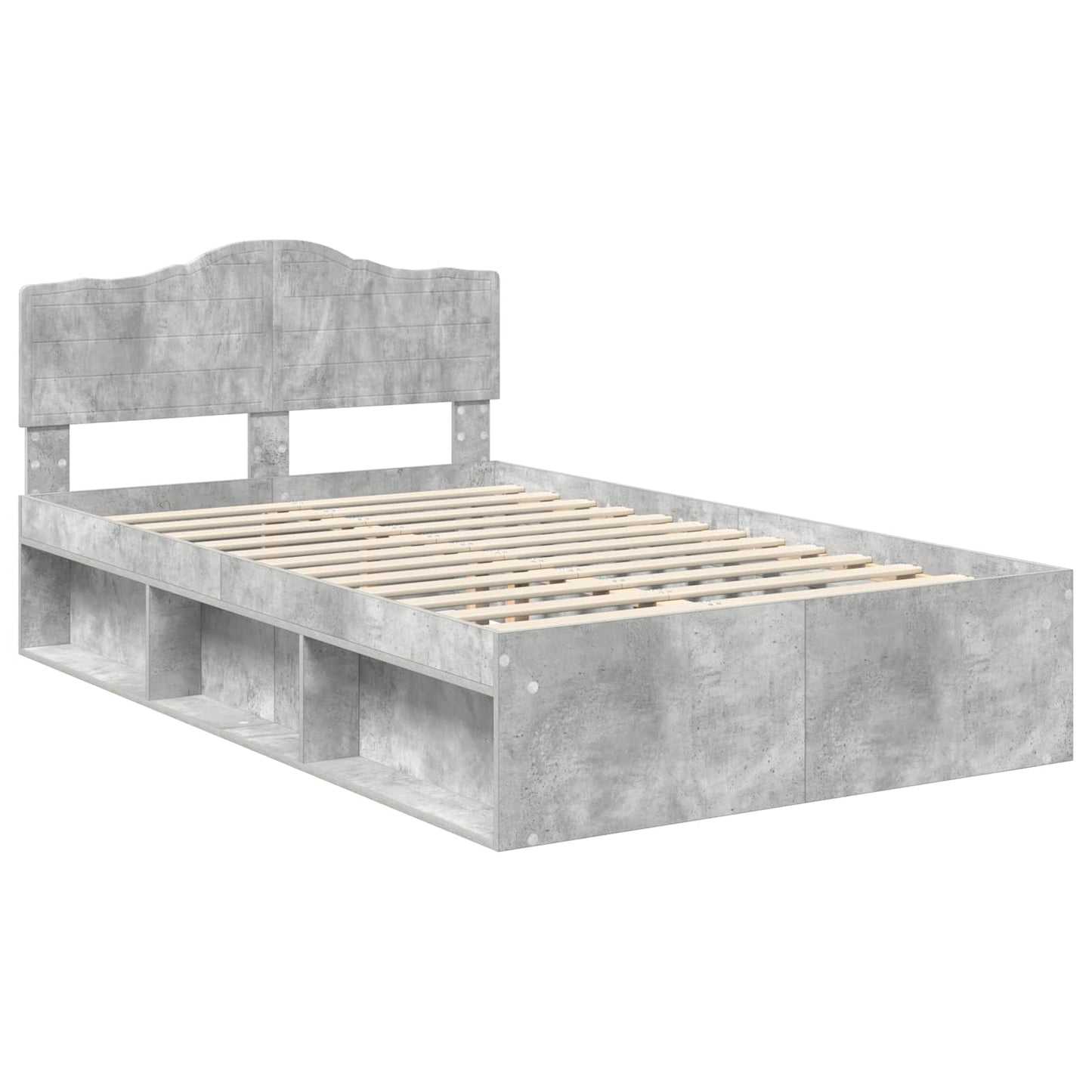 Bed Frame Concerte Grey 135 x 190 cm Solid Pine Wood