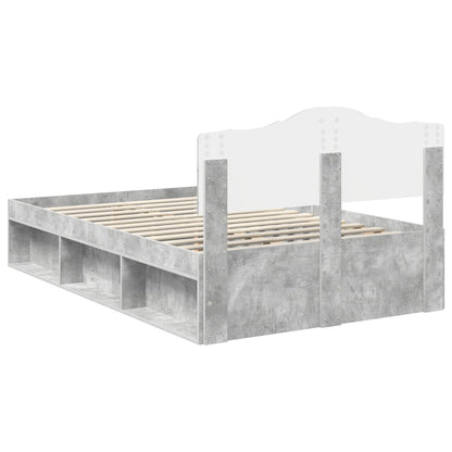 Bed Frame Concerte Grey 135 x 190 cm Solid Pine Wood